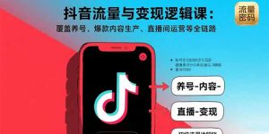 抖音流量与变现逻辑课:覆盖养号、爆款内容生产、直播间运营等全链路-KJ分享