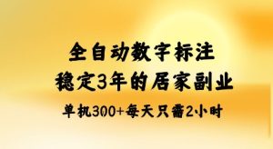 全自动数字标注，稳定3年的蓝海项目，居家也能矩阵开干的副业，单机日入3张+-KJ分享