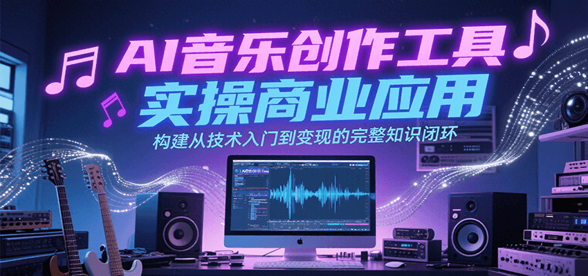 AI音乐创作工具实操商业应用，构建从技术入门到变现的完整知识闭环-KJ分享