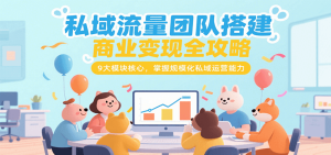 私域流量团队搭建商业变现全攻略，9大模块核心，掌握规模化私域运营能力-KJ分享