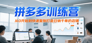 拼多多训练营,从0开始到快速复制打造日销千单的店铺(更新7月)-KJ分享