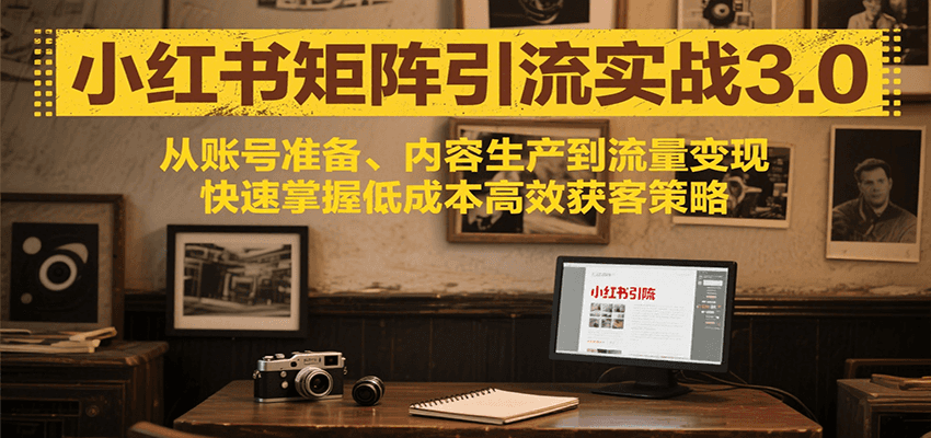 小红书矩阵引流3.0，从账号准备、内容生产到流量变现，快速掌握低成本高效获客策略-KJ分享
