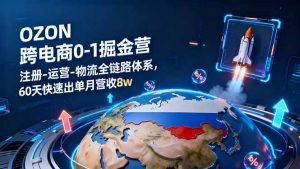 OZON跨境电商0-1掘金营：注册-运营-物流全链路体系，60天快速出单月营收8w-KJ分享