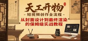 天工开物短视频创作全流程，从封面设计到最终渲染的保姆级实战教程-KJ分享