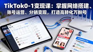 TikTok0-1变现课：掌握网络搭建、账号运营、分销变现，打造高转化万粉号-KJ分享