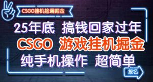 25年底搞钱回家过年，CSGO游戏挂机掘金，纯手机操作超简单-KJ分享