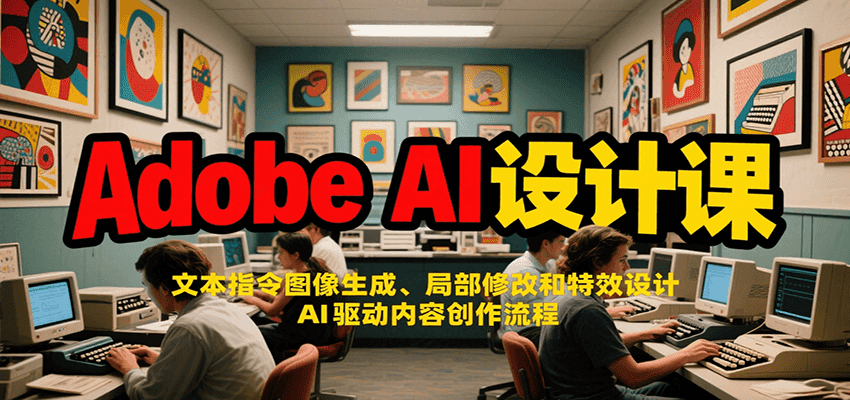 Adobe AI设计课：文本指令图像生成、局部修改和特效设计，AI驱动内容创作流程-KJ分享