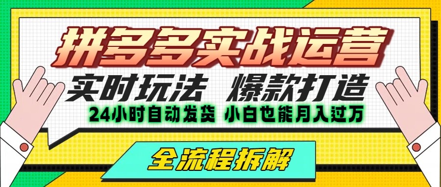 拼多多最新实战运营高投产：长久稳定项目，单店利润一天三位数-KJ分享