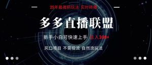 多多直播联盟 全新玩法 单机单日变现300+不要求电脑配置 玩法简单暴力-KJ分享