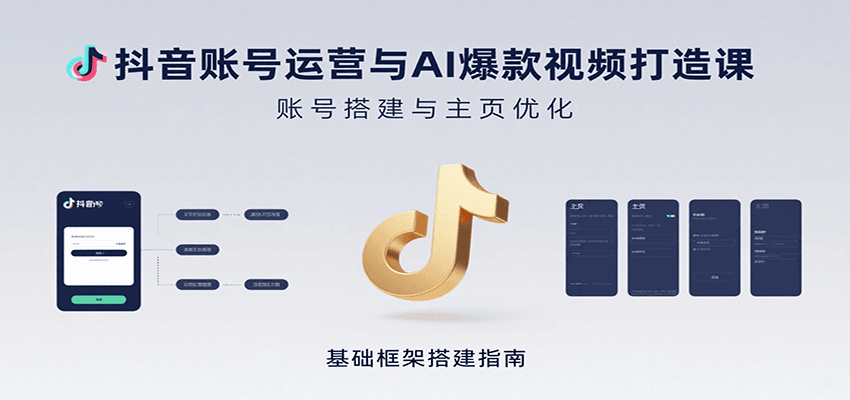 抖音账号运营与AI爆款视频打造课：含账号搭建、运营及多种AI特效视频制作方法-KJ分享