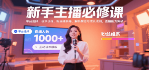 新手主播必修课：平台选择、话术训练、粉丝维系等，解析禁忌与成长法则，突破直播能力-KJ分享