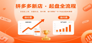 拼多多新店起盘全流程，含选品上架、流量玩法，微付费、强付费推广与7天起店盈利策略-KJ分享