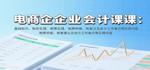 电商企业会计课：基础知识、账务处理、税费申报、账套建立及会计工作难点等实用内容-KJ分享