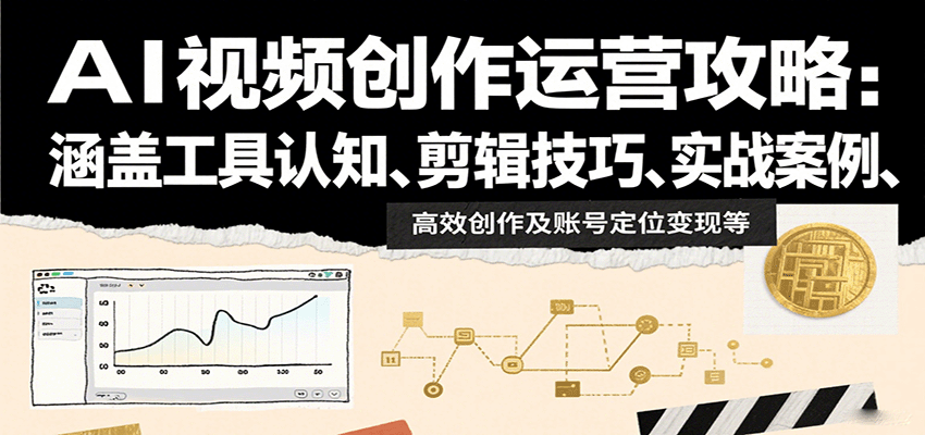 AI视频创作运营攻略：涵盖工具认知、剪辑技巧、实战案例、高效创作及账号定位变现等-KJ分享