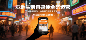 本地生活自媒体全案运营，从账号定位、内容创作到流量变现与商家合作实战课-KJ分享