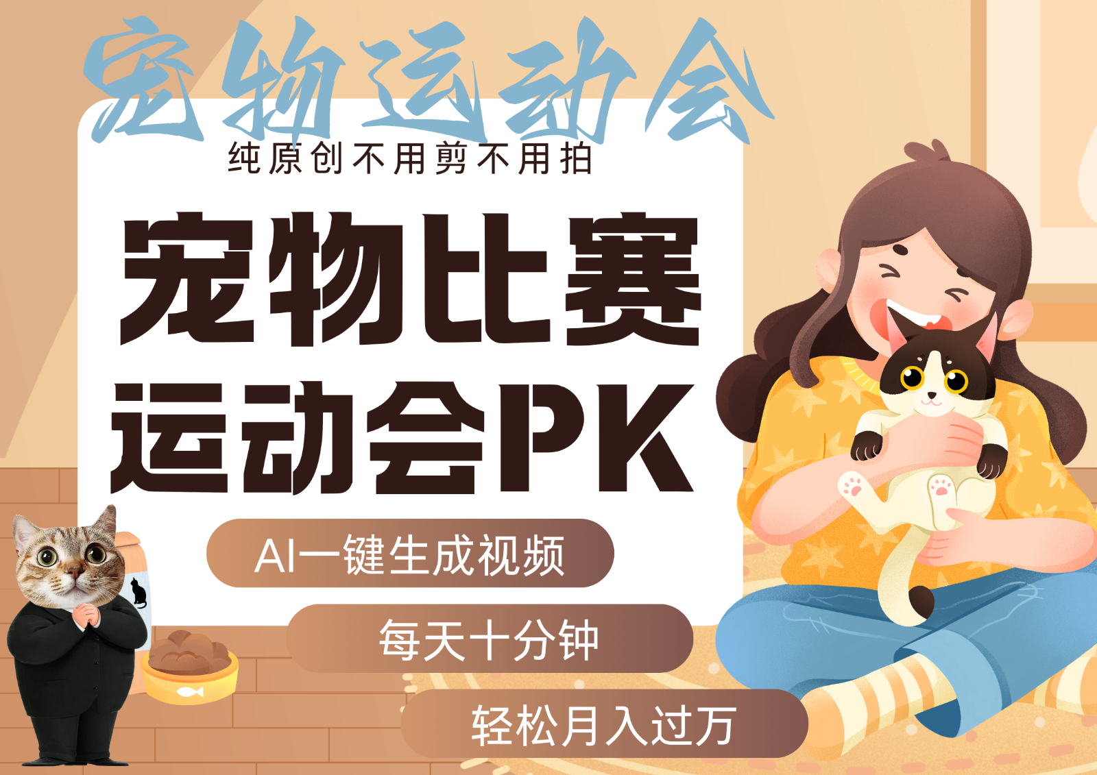 AI萌宠运动员跳水 射击  篮球  足球比赛   每天十分钟 附详细提示词文案库  代替做…-KJ分享