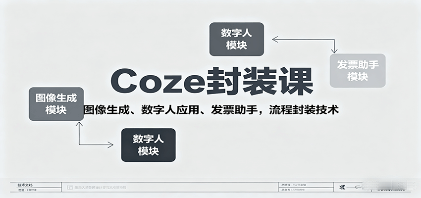 Coze封装课，图像生成、数字人应用、发票助手，流程封装技术-KJ分享