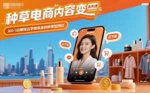 种草电商内容变现系列课，从0-1边賺钱边学做吸金的种草型网红-KJ分享