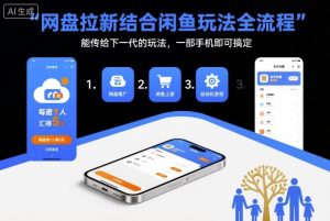 网盘拉新结合闲鱼玩法全流程,能传给下一代的玩法,一部手机即可搞定(附入口渠道以及实操教程)-KJ分享