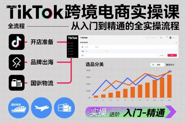 TikTok跨境电商实操课，从入门到精通的全实操流程-KJ分享