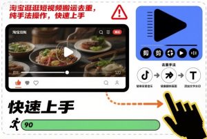 淘宝逛逛短视频搬运去重，纯手法操作，快速上手-KJ分享