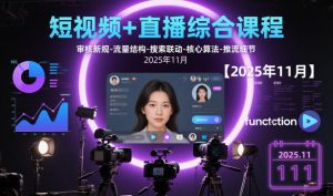 短视频+直播综合课程【2025年11月】,审核新规-流量结构-搜索联动-核心算法-推流细节-KJ分享