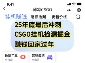 12月年底抓紧最后一个月，用CSGO游戏挂机捡漏掘金赚钱掘金，一部手机轻松日入500+-KJ分享