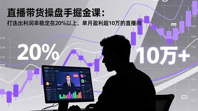 直播带货操盘手掘金课：打造出利润率稳定在20%以上、单月盈利超10万的直播间-KJ分享