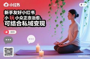 新手友好小红书小众正念治愈,玩法简单,可结合私域变现-KJ分享
