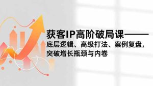 获客IP高阶破局课,底层逻辑、高级打法、案例复盘,突破增长瓶颈与内卷-KJ分享