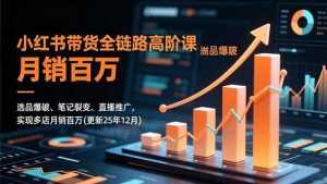 小红书带货全链路高阶课，选品爆破、笔记裂变、直播推广，实现多店月销百万(更新25年12月)-KJ分享