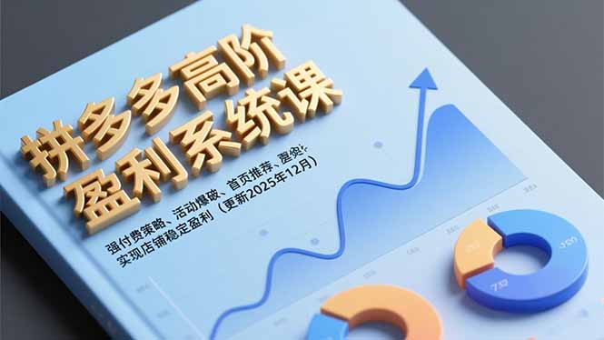 拼多多高阶盈利系统课，强付费策略、活动爆破、首页推荐，实现店铺稳定盈利（更新12月）-KJ分享