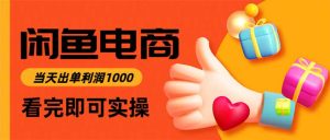 闲鱼高利润电商，当天上架当天出单，一单利润300-KJ分享