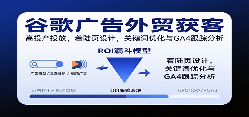 谷歌广告外贸获客，高投产投放，着陆页设计，关键词优化与GA4跟踪分析-KJ分享