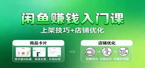 闲鱼赚钱入门课:基础操作+养号选品+上架技巧+店铺优化+选品拓展-KJ分享