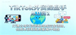 TikTok外贸操盘手从0到1，打通公域引流到私域成交全链路，低成本获取高质量海外询盘-KJ分享