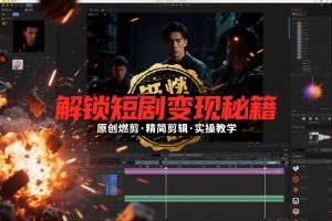 短剧拉新之原创燃剪精简剪辑实操课，解锁短剧变现秘籍-KJ分享