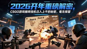 2026开年重磅解密，CSGO游戏搬砖挂机日入上千的秘密，毫无保留-KJ分享