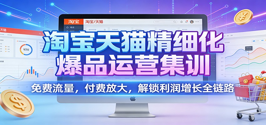 淘宝天猫精细化爆品运营集训：免费流量，付费放大，解锁利润增长全链路-KJ分享