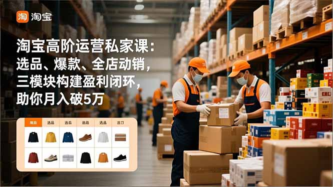 淘宝高阶运营私家课：选品、爆款、全店动销，三模块构建盈利闭环，助你月入破5万（更新12月）-KJ分享