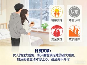 付费文章：女人的四大刚需，你只要能满足她的四大刚需，她反而会主动对你上心，甚至离不开你-KJ分享