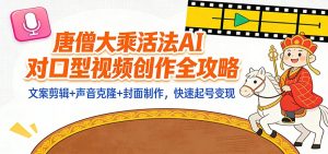 “大乘活法”AI对口型视频创作全攻略：文案剪辑+声音克隆+封面制作，快速起号变现-KJ分享