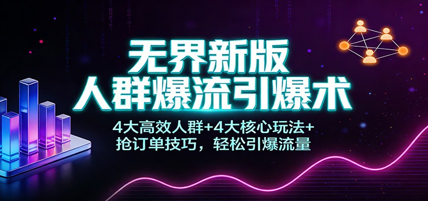 无界新版人群爆流引爆术：4大高效人群+4大核心玩法+抢订单技巧，轻松引爆流量-KJ分享