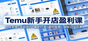 Temu新手开店盈利课：入驻实操+选品技巧+爆款打造+避坑指南，轻松日出万单-KJ分享