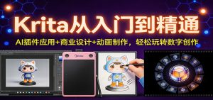 Krita从入门到精通：AI插件应用+商业设计+动画制作，轻松玩转数字创作-KJ分享