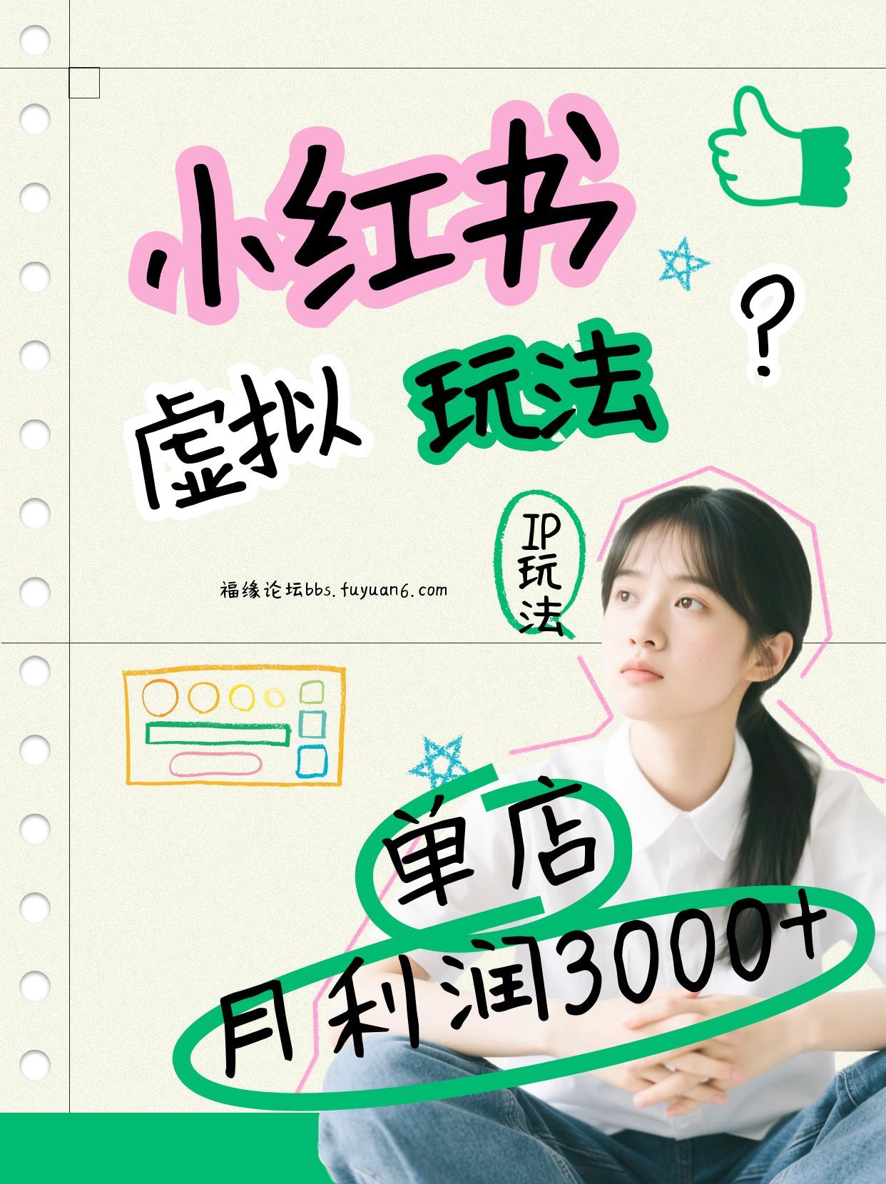 小红书虚拟玩法（铺货流和单品玩法），单店月利润3000+，IP打法+原创商品（0违规）-KJ分享