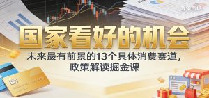 公众号付费文章：国家看好的机会，未来最有前景的13个具体消费赛道，政策解读掘金课-KJ分享
