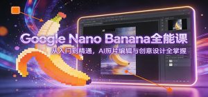Google Nano Banana全能课：从入门到精通，AI照片编辑与创意设计全掌握-KJ分享