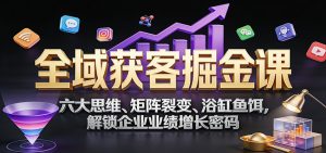 全域获客掘金课：六大思维、矩阵裂变、浴缸鱼饵，解锁企业业绩增长密码-KJ分享