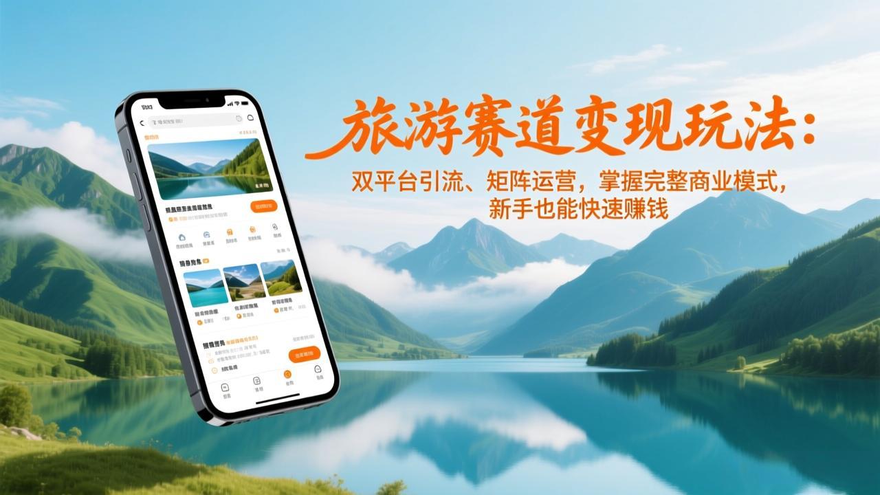旅游赛道变现玩法：双平台引流、矩阵运营，掌握完整商业模式，新手也能快速赚钱-KJ分享